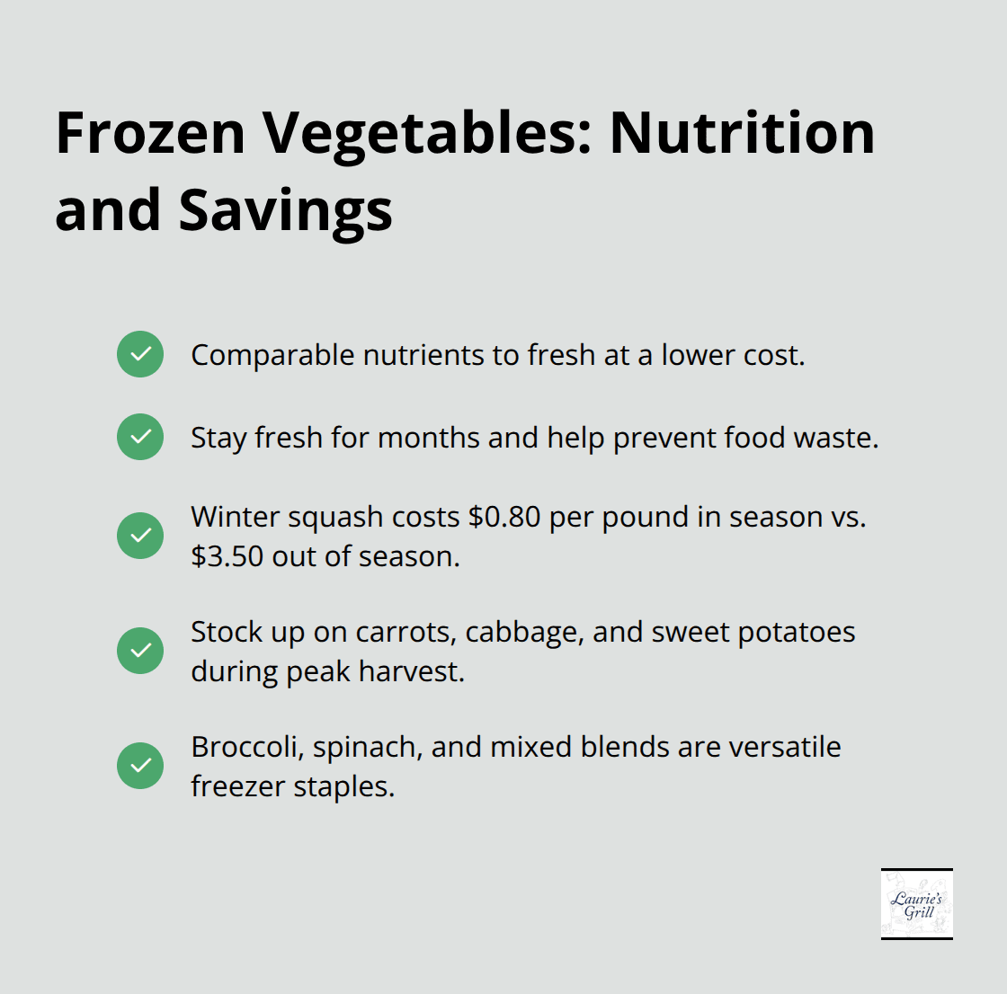 Key benefits of choosing frozen vegetables to eat healthy on a budget in the United States. - affordable healthy family meals