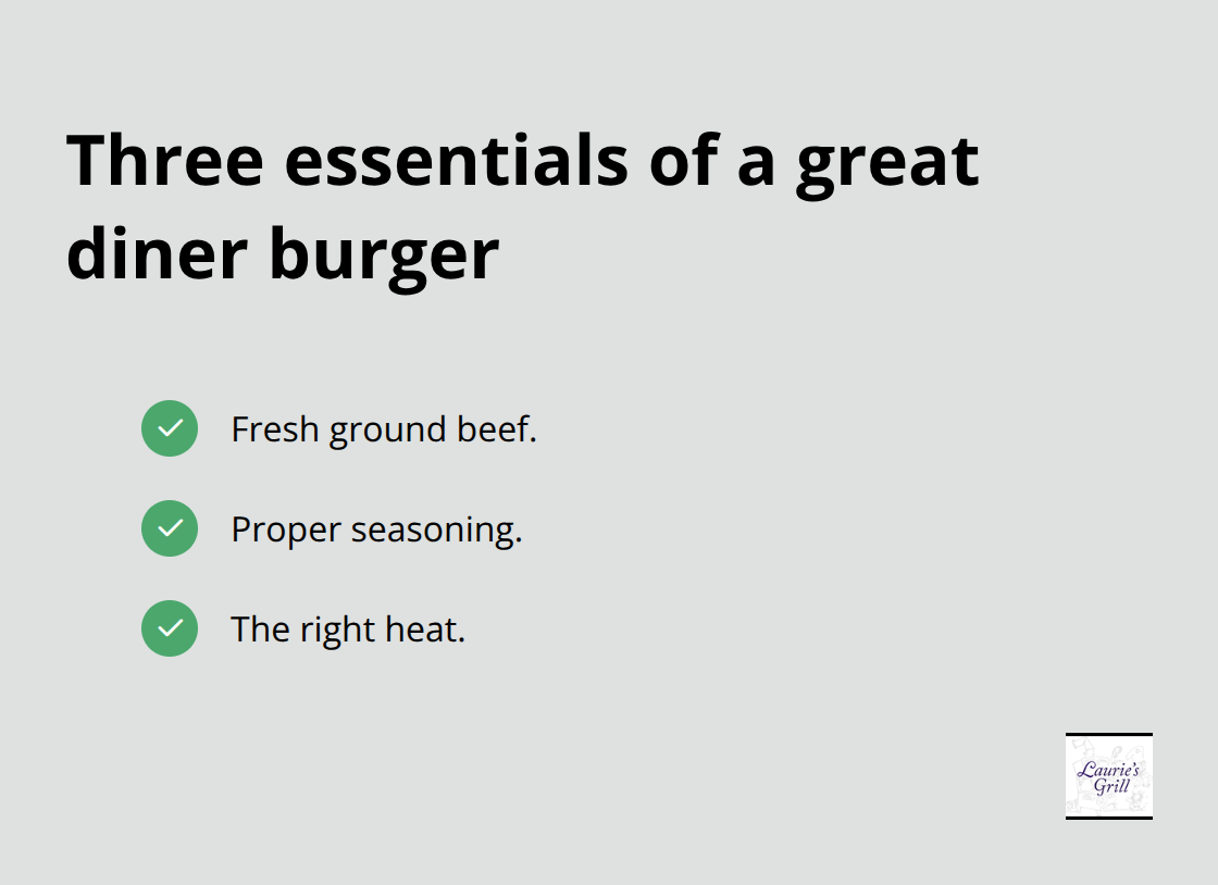 Fresh ground beef, proper seasoning, and the right heat make diner burgers stand out. - Bend diner classics