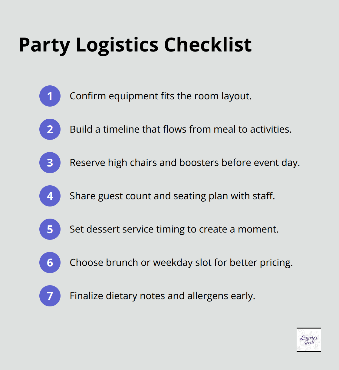 Steps to align entertainment, seating, and flow for your party