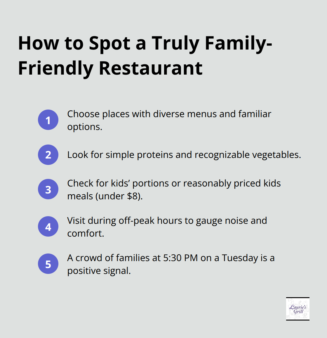 Key traits of restaurants that genuinely welcome families - family friendly meals Bend