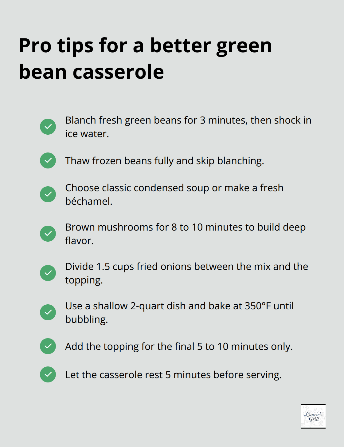 Key steps to improve texture, flavor, and timing for green bean casserole