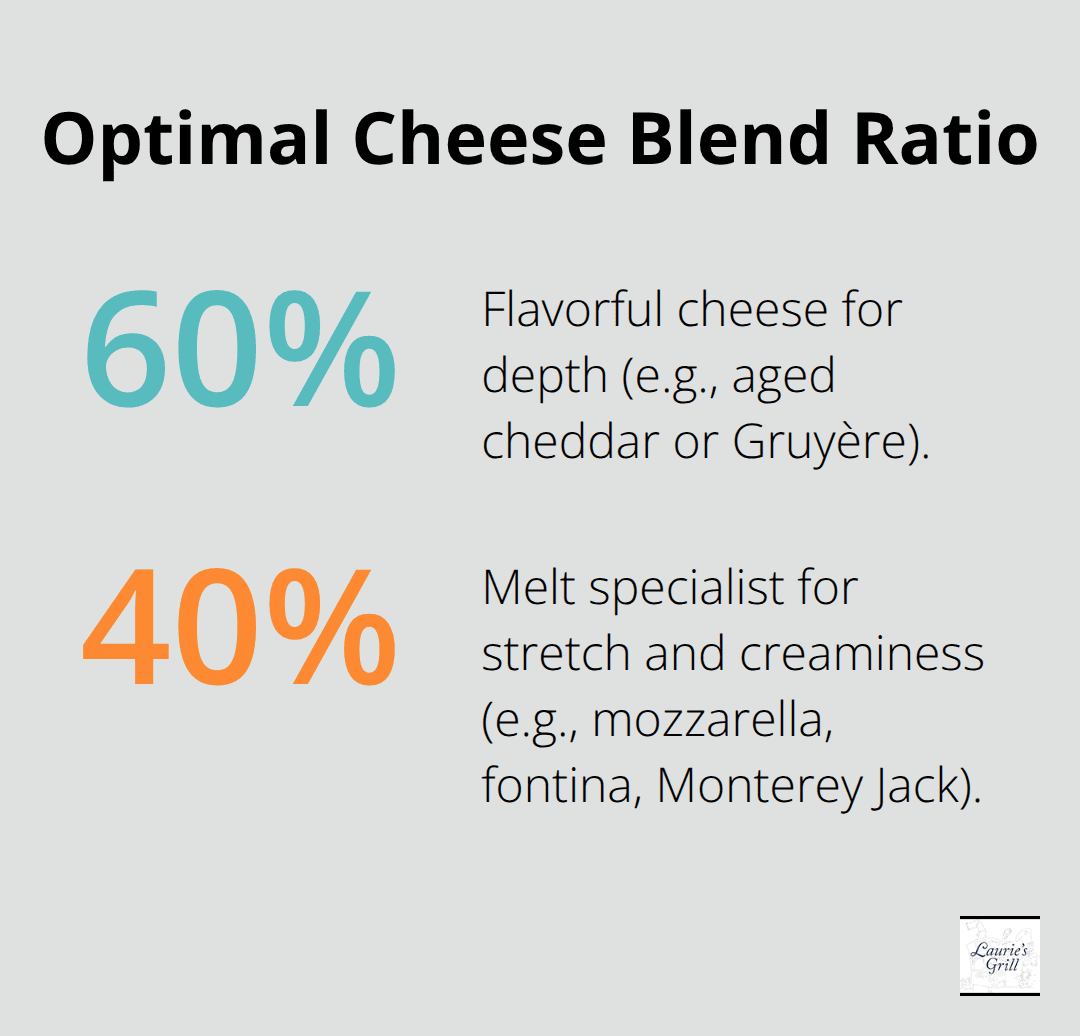 Visualization of the recommended 60-40 cheese blend for grilled cheese