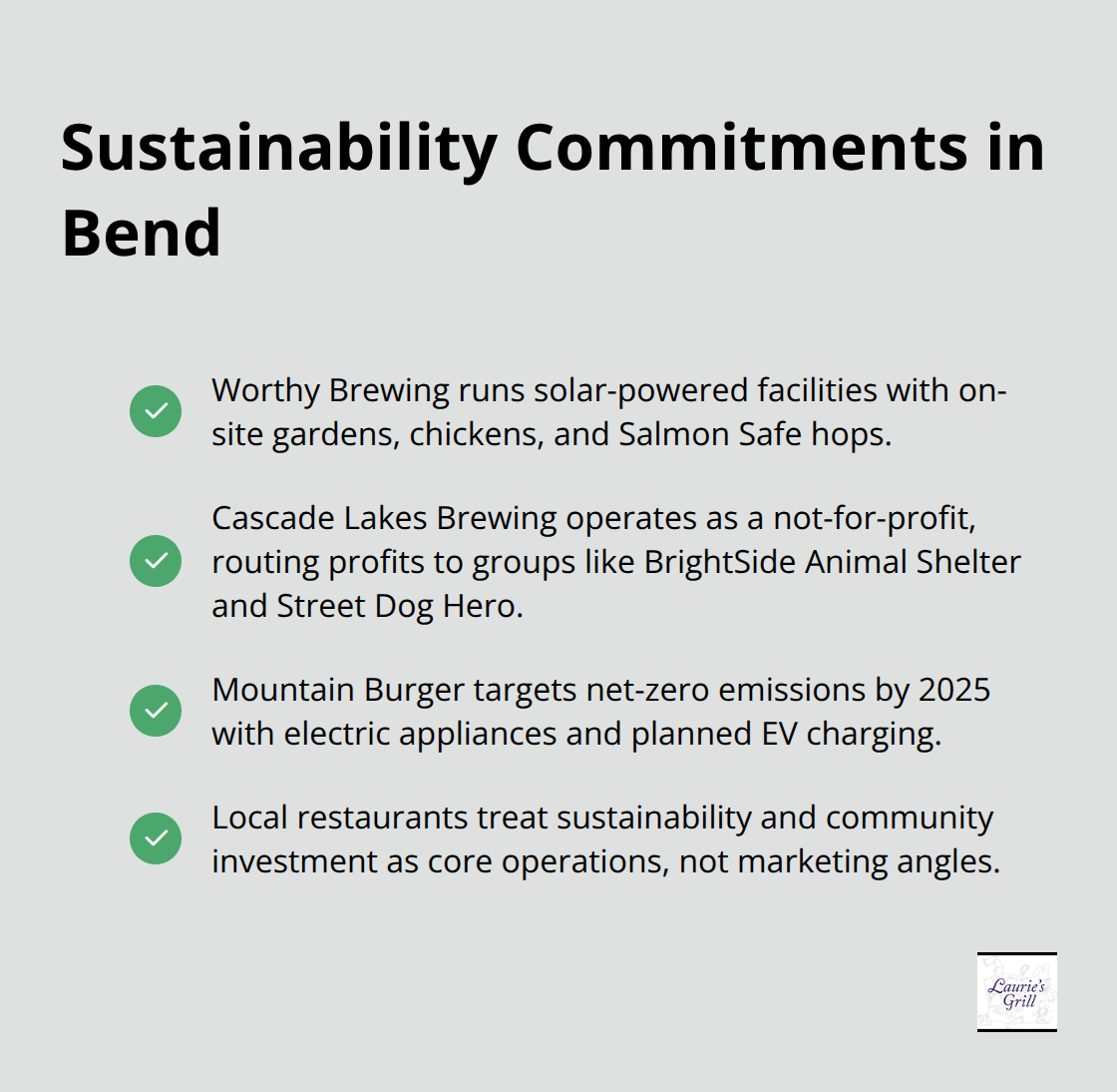 Real operational choices that tie dining to environmental and community impact - top rated bend restaurants