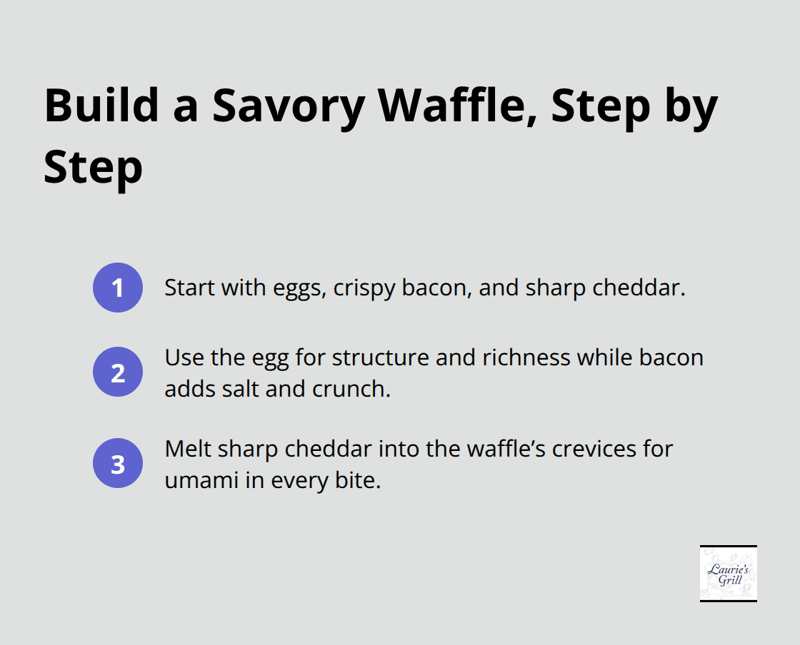 Compact checklist for assembling hearty savory waffles